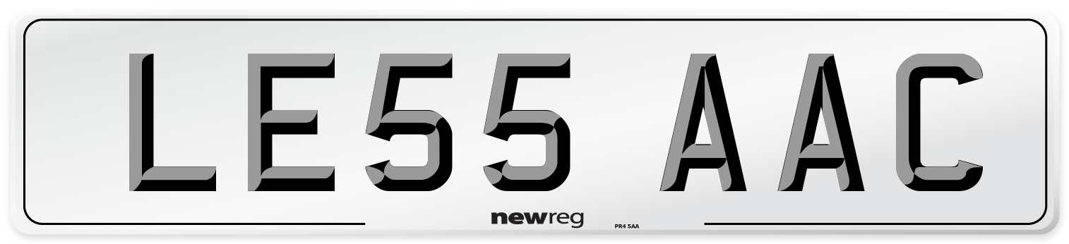 LE55 AAC Number Plate from New Reg